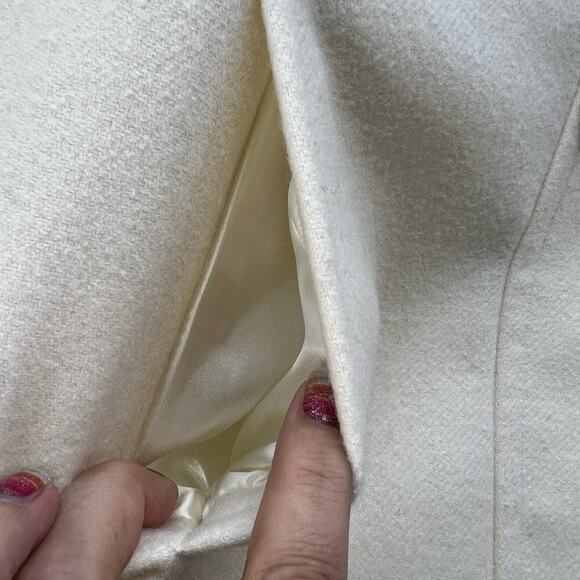 Banana Republic Pea Coat Women's Size S White 48% Wool Classic Elegant Preppy - Picture 6 of 11